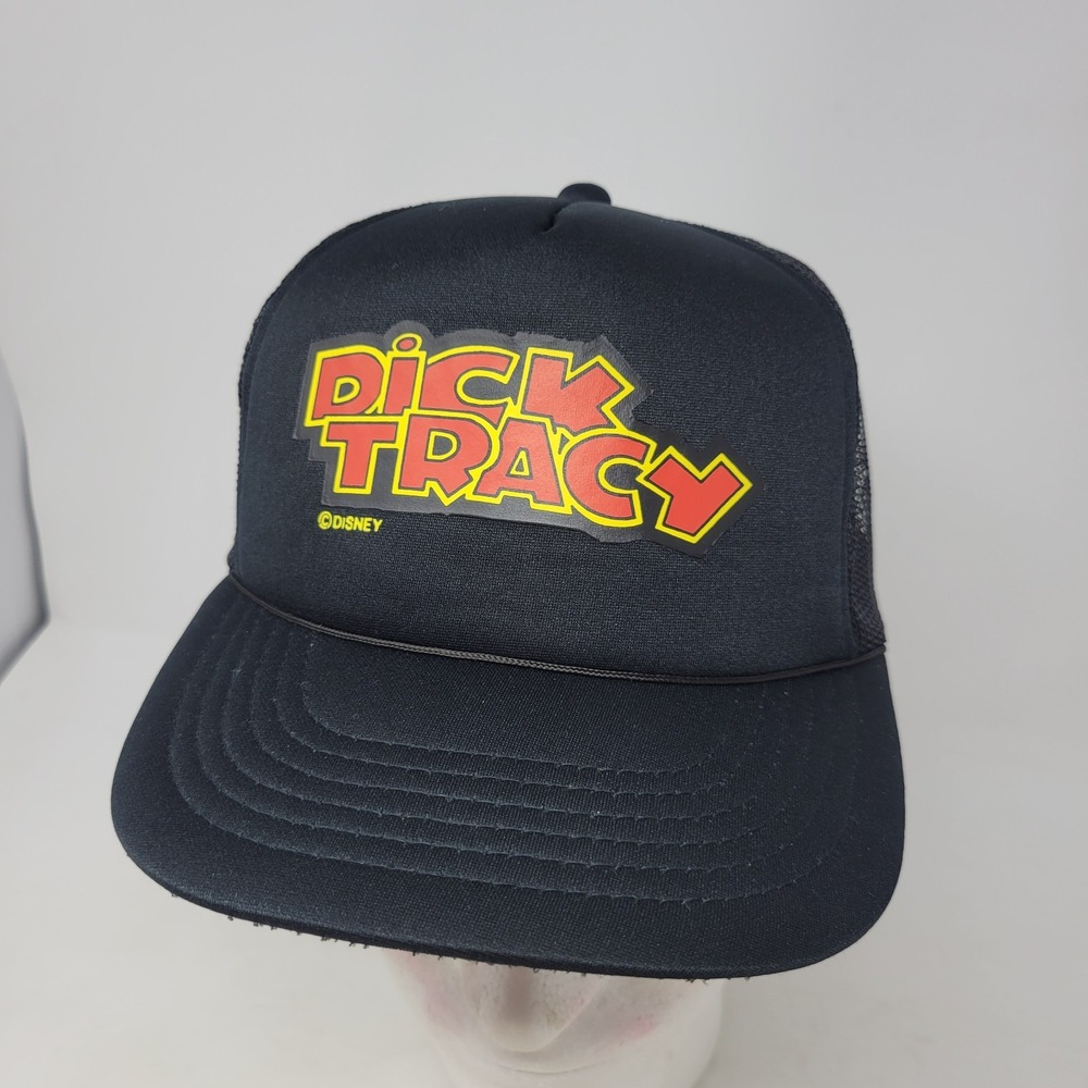 Vintage 90s Dick Tracy Movie Promo Walt Disney‎ Snapback Trucker Hat Cap Rope